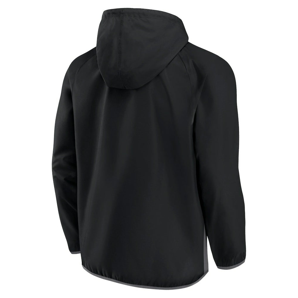 Fanatics - Brooklyn Nets Anorak Flagrant Foul Color-Block Raglan Hoodie Half-Zip Jacket - Black/Gray