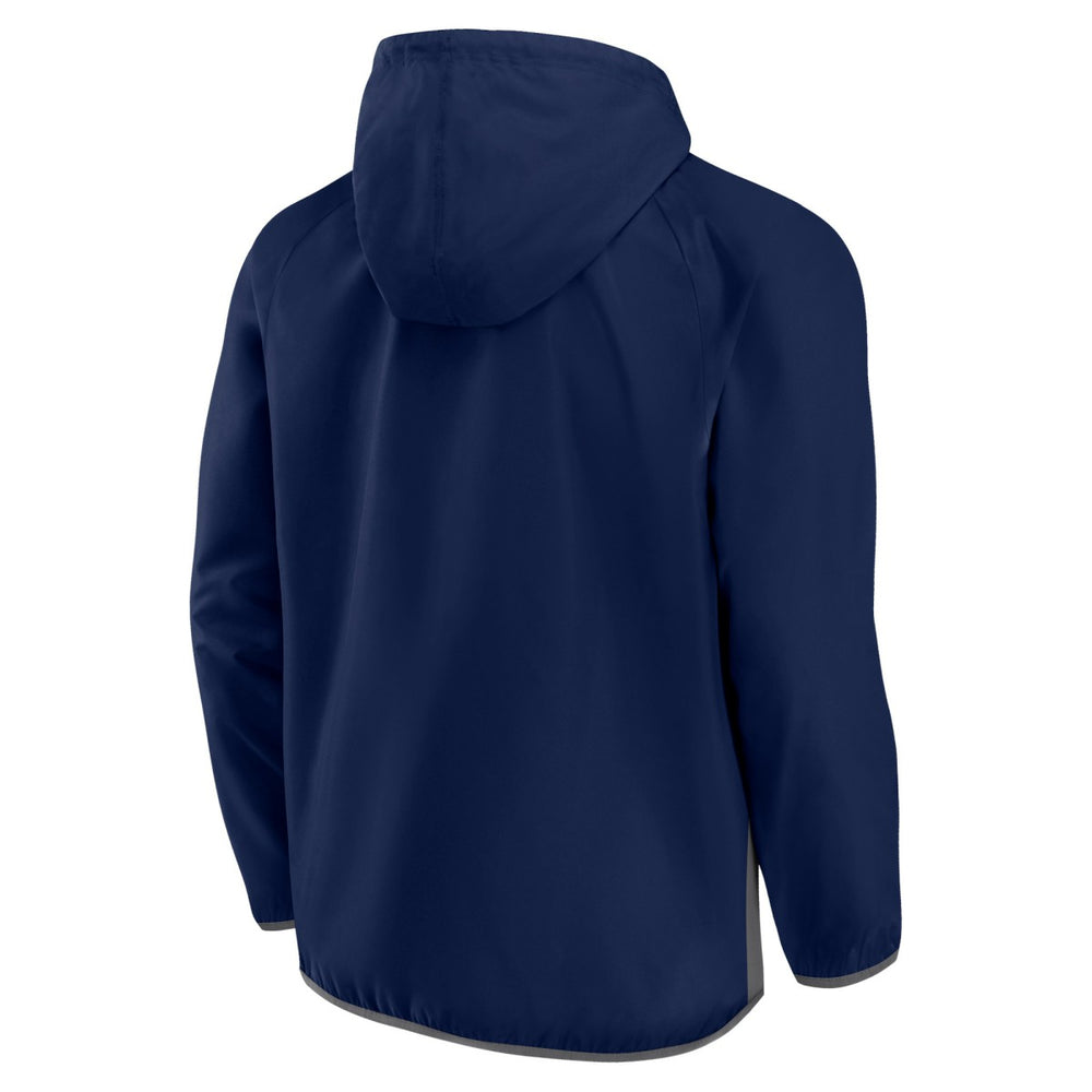 Fanatics - Memphis Grizzlies Anorak Flagrant Foul Color-Block Raglan Hoodie Half-Zip Jacket - Navy/Gray
