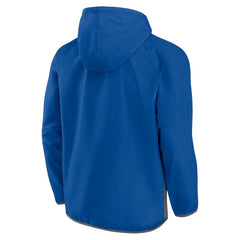 Fanatics - Philadelphia 76ers Anorak Flagrant Foul Color-Block Raglan Hoodie Half-Zip Jacket - Royal/Gray