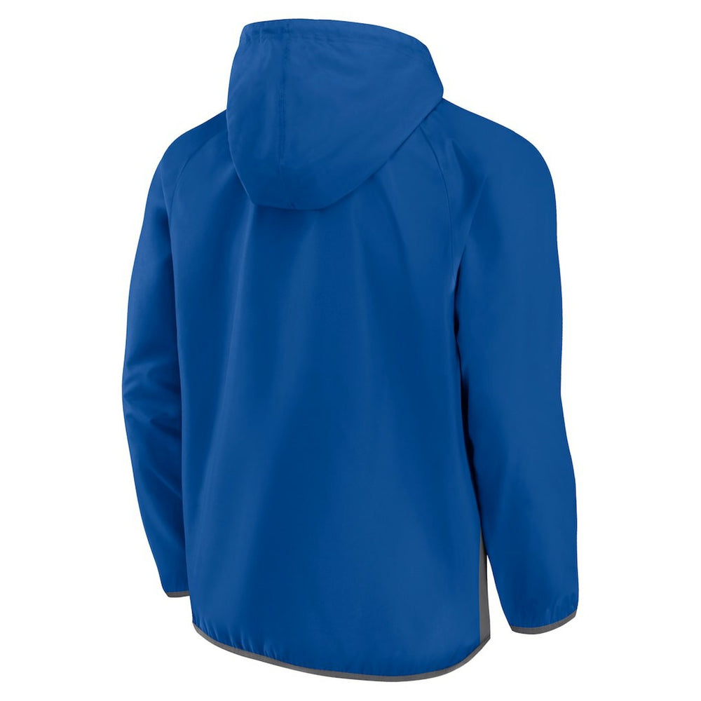 Fanatics - Dallas Mavericks Anorak Flagrant Foul Color-Block Raglan Hoodie Half-Zip Jacket - Blue/Gray