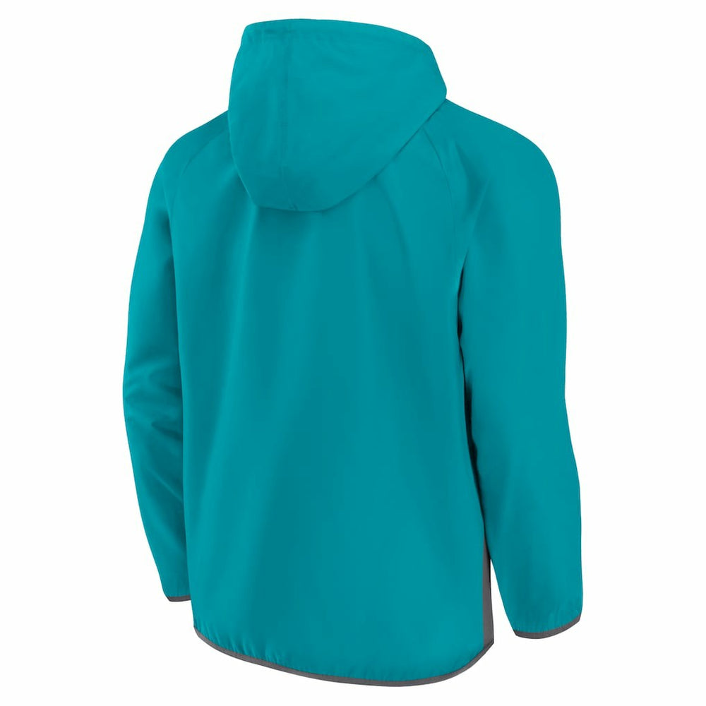 Fanatics - Charlotte Hornets Anorak Flagrant Foul Color-Block Raglan Hoodie Half-Zip Jacket - Teal/Gray