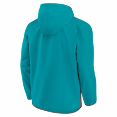 Fanatics - Charlotte Hornets Anorak Flagrant Foul Color-Block Raglan Hoodie Half-Zip Jacket - Teal/Gray