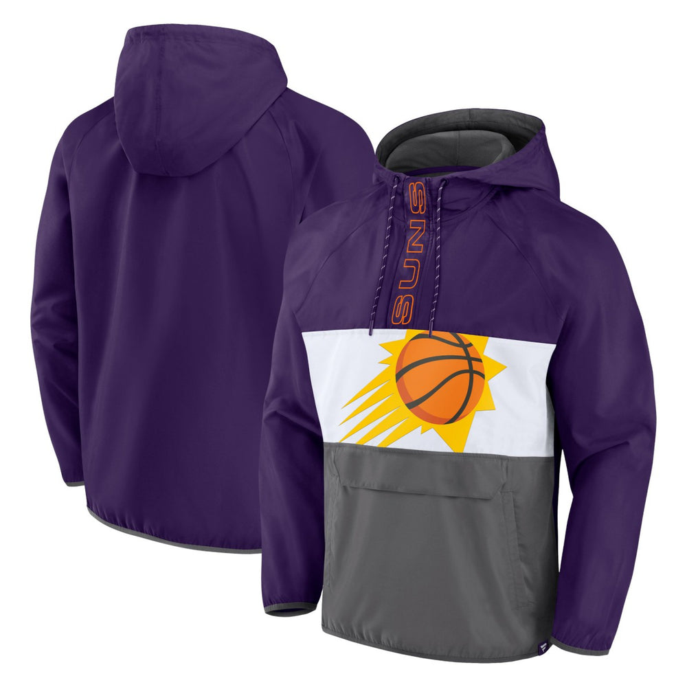 Fanatics - Phoenix Suns Anorak Flagrant Foul Color-Block Raglan Hoodie Half-Zip Jacket - Purple/Gray