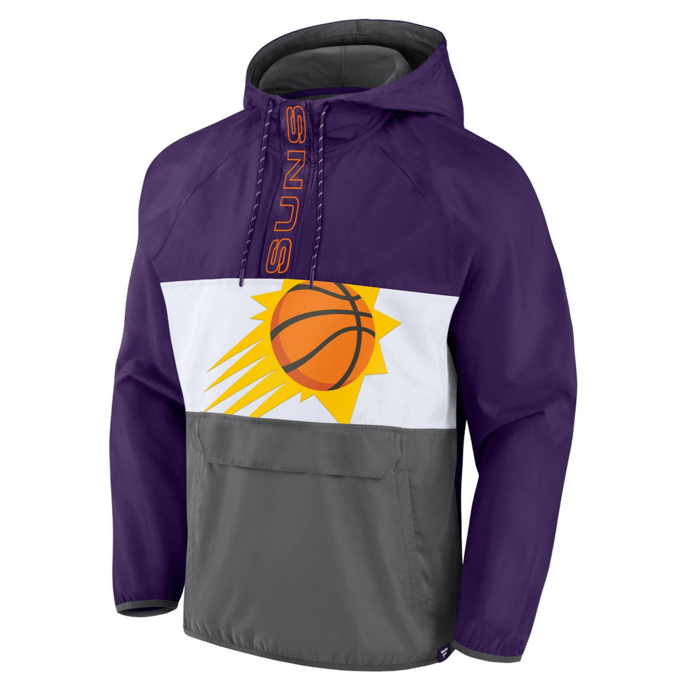 Fanatics - Phoenix Suns Anorak Flagrant Foul Color-Block Raglan Hoodie Half-Zip Jacket - Purple/Gray