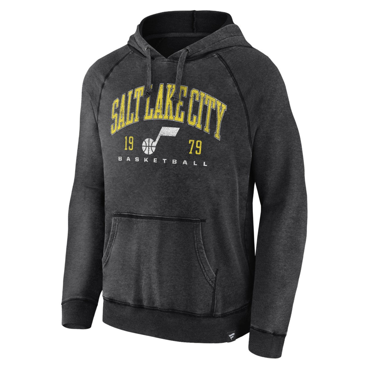 Fanatics - Utah Jazz Foul Trouble Snow Wash Raglan Pullover Hoodie - Heather Charcoal