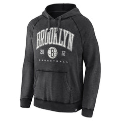 Fanatics - Brooklyn Nets Foul Trouble Snow Wash Raglan Pullover Hoodie - Heather Charcoal