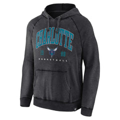Fanatics - Charlotte Hornets Foul Trouble Snow Wash Raglan Pullover Hoodie - Heather Charcoal