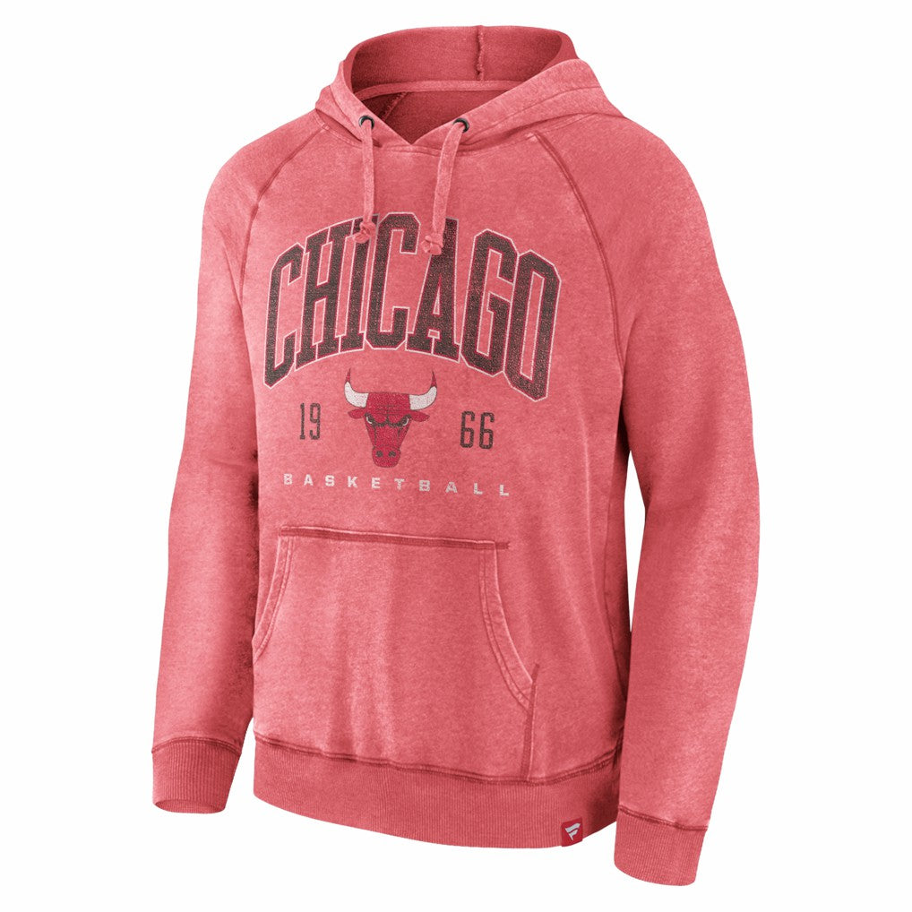 Fanatics - Chicago Bulls Foul Trouble Snow Wash Raglan Pullover Hoodie - Heather Red