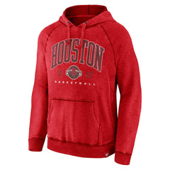 Fanatics - Houston Rockets Foul Trouble Snow Wash Raglan Pullover Hoodie - Heather Red