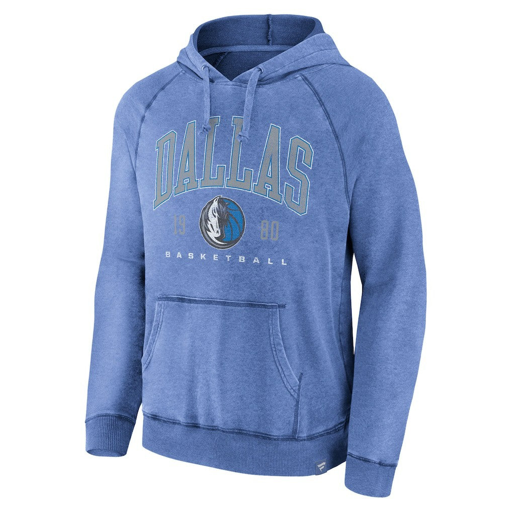 Fanatics - Dallas Mavericks Foul Trouble Snow Wash Raglan Pullover Hoodie - Heather Blue