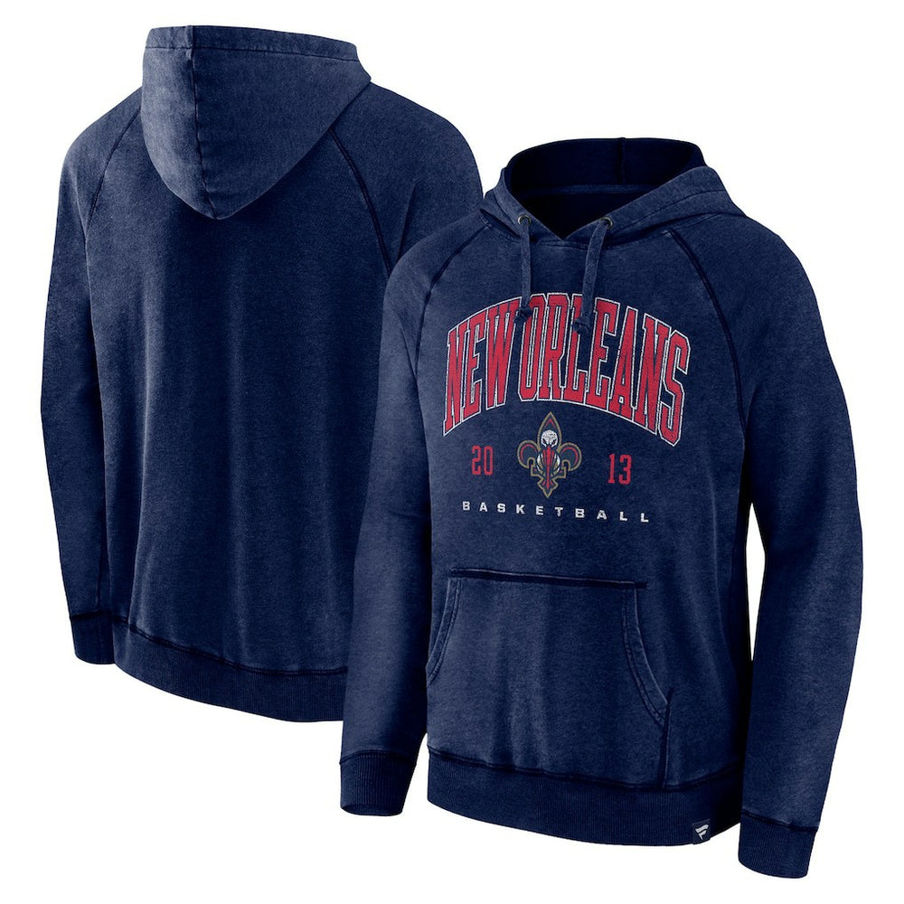 Fanatics - New Orleans Pelicans Foul Trouble Snow Wash Raglan Pullover Hoodie - Heather Navy