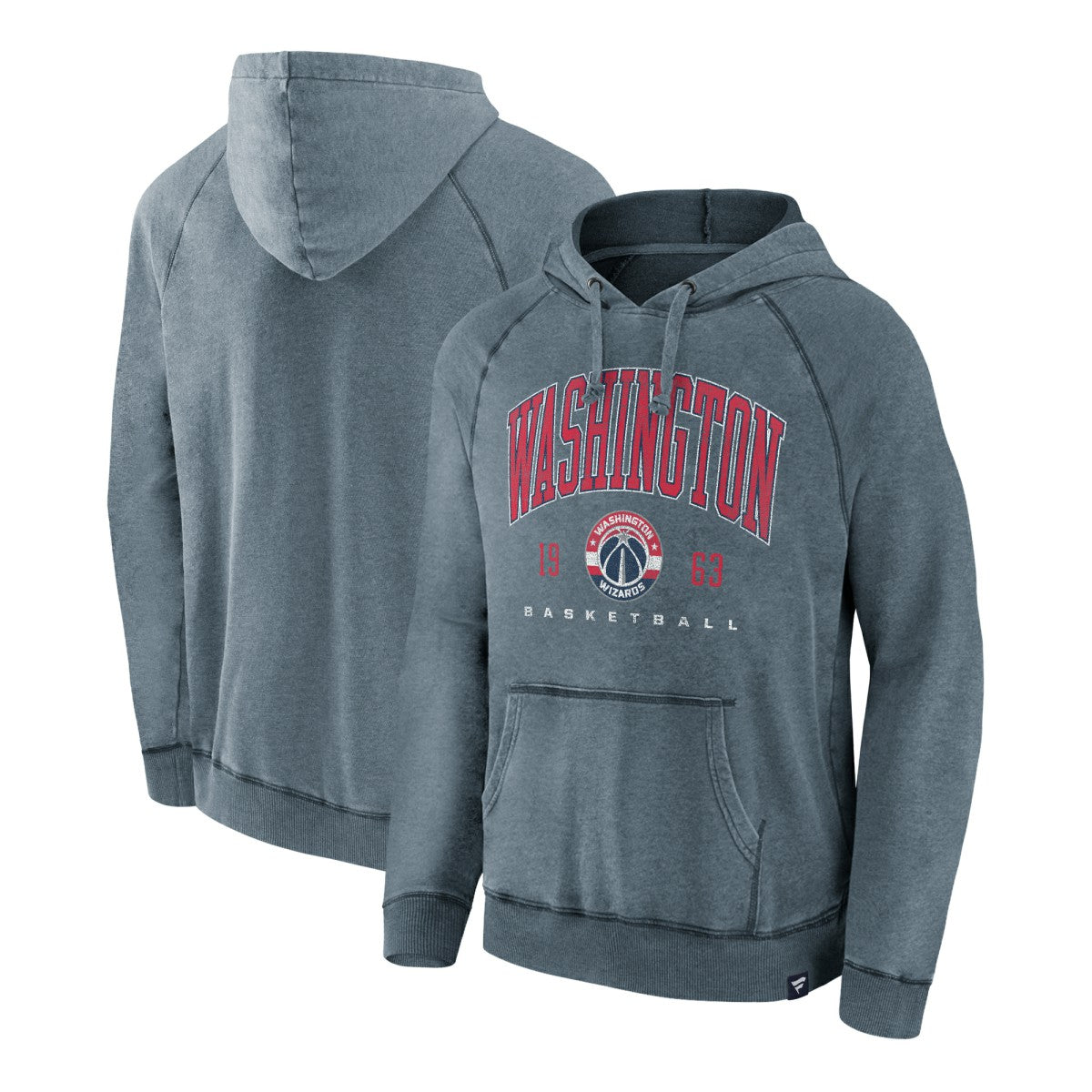 Fanatics - Washington Wizards Foul Trouble Snow Wash Raglan Pullover Hoodie - Heather Navy