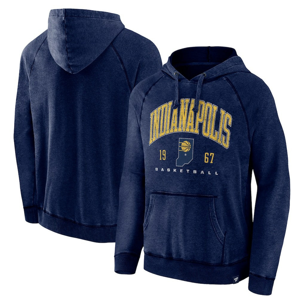 Fanatics - Indiana Pacers Foul Trouble Snow Wash Raglan Pullover Hoodie - Heather Navy