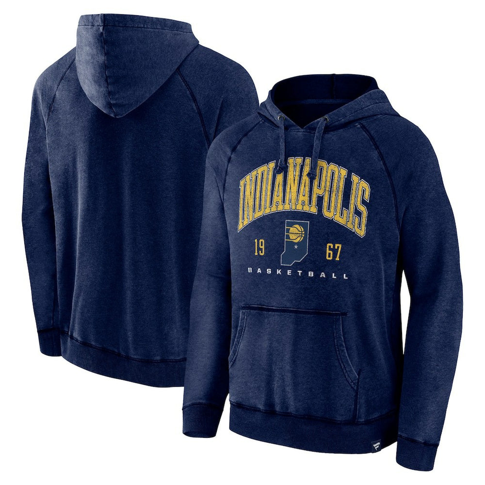 Fanatics - Indiana Pacers Foul Trouble Snow Wash Raglan Pullover Hoodie - Heather Navy
