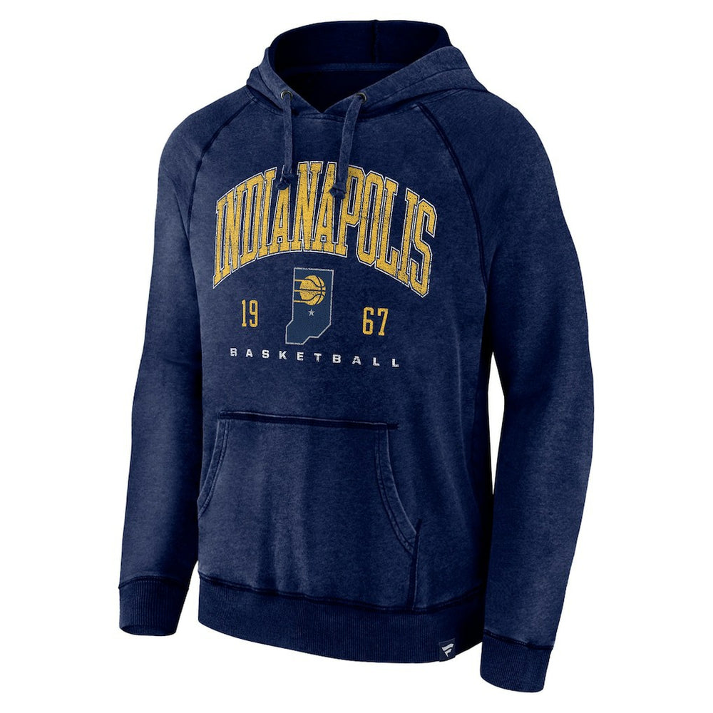Fanatics - Indiana Pacers Foul Trouble Snow Wash Raglan Pullover Hoodie - Heather Navy