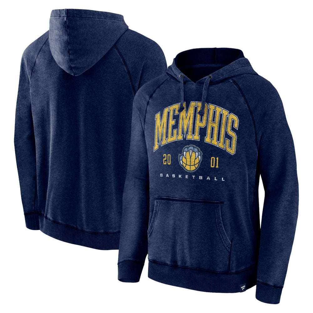 Fanatics - Memphis Grizzlies Foul Trouble Snow Wash Raglan Pullover Hoodie - Heather Navy
