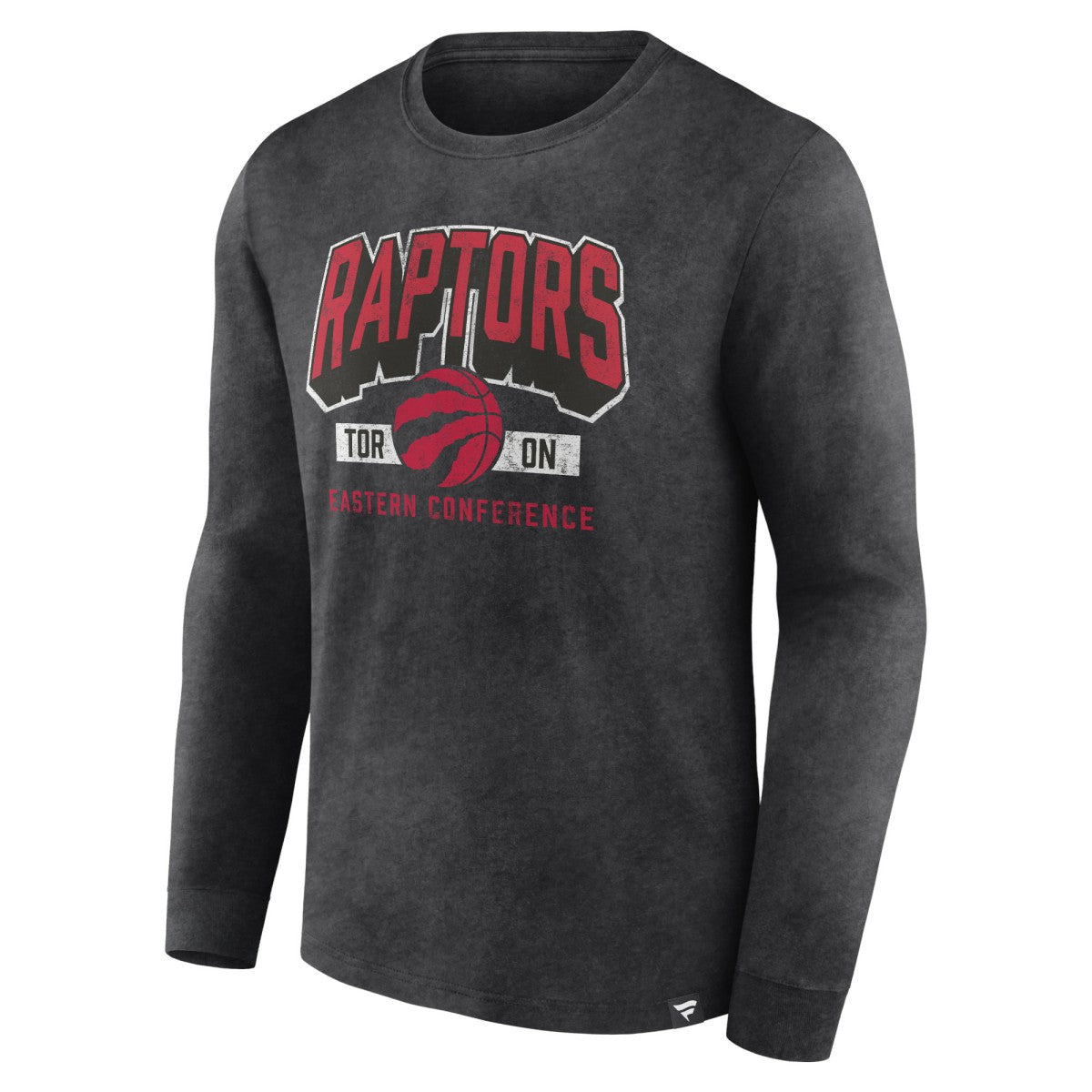 Fanatics - Toronto Raptors Front Court Press Snow Wash Long Sleeve T-Shirt - Heather Charcoal