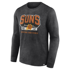 Fanatics - Phoenix Suns Front Court Press Snow Wash Long Sleeve T-Shirt - Heather Charcoal