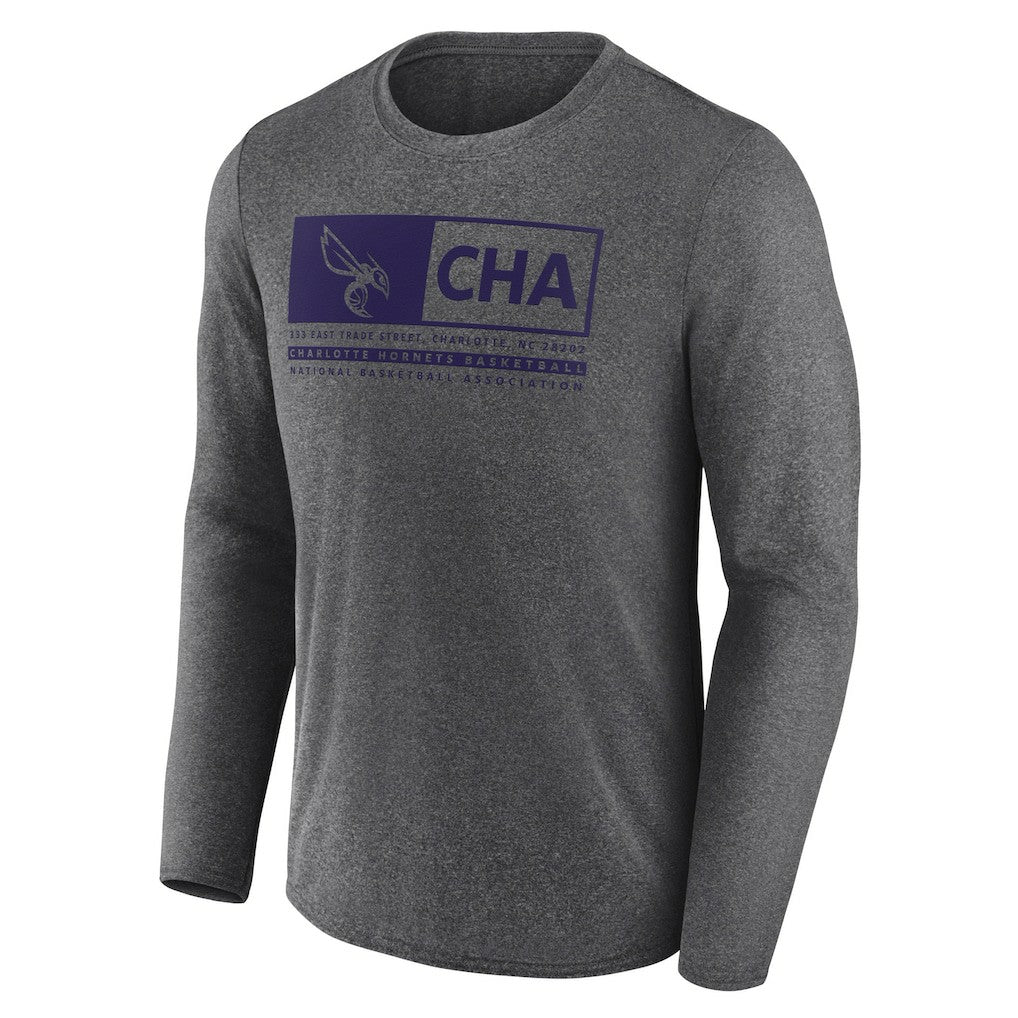 Fanatics - Charlotte Hornets Three-Point Play T-Shirt - Heather Charcoal