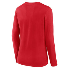 Washington Nationals Fanatics Women's Run The Bases Long Sleeve T-Shirt & Cuffed Knit Hat with Pom Combo Set Lifestyle