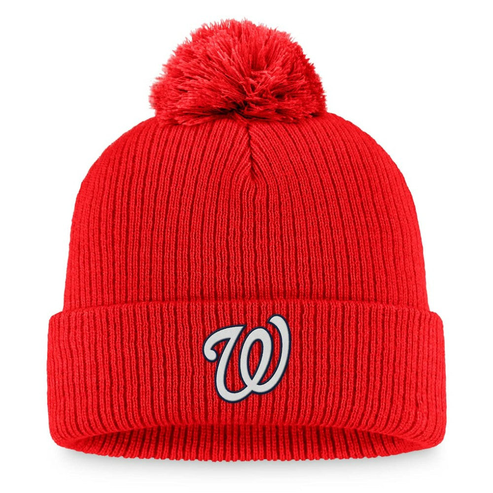 Washington Nationals Fanatics Women's Run The Bases Long Sleeve T-Shirt & Cuffed Knit Hat with Pom Combo Set Lifestyle