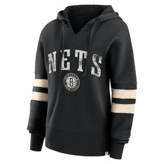 Fanatics - Brooklyn Nets Women's Bold Move Dolman V-Neck High Hip Hoodie - Black