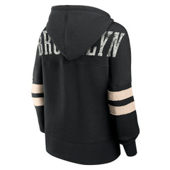 Fanatics - Brooklyn Nets Women's Bold Move Dolman V-Neck High Hip Hoodie - Black
