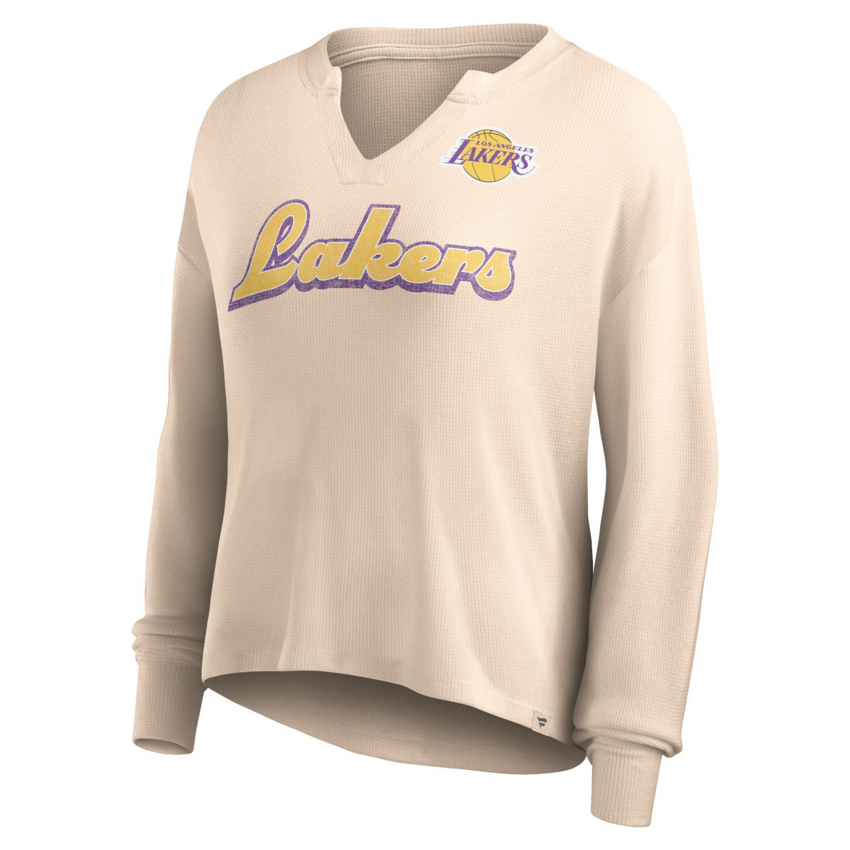 Fanatics - Los Angeles Lakers Women's Go For It Long Sleeve Notch Neck T-Shirt - Tan