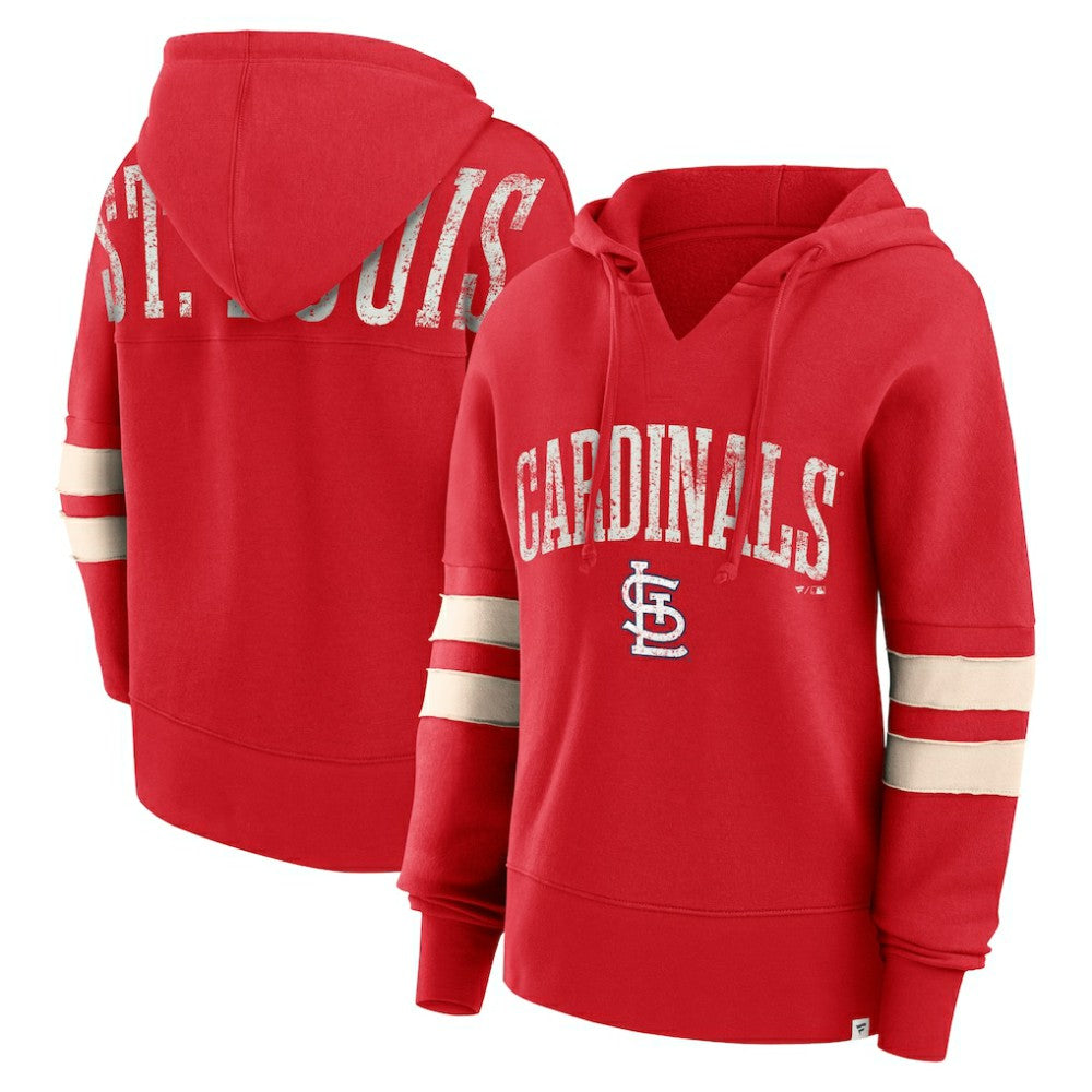 St. Louis Cardinals Fanatics Women's Bold Move Notch Neck High Hip Hoodie Lifestyle