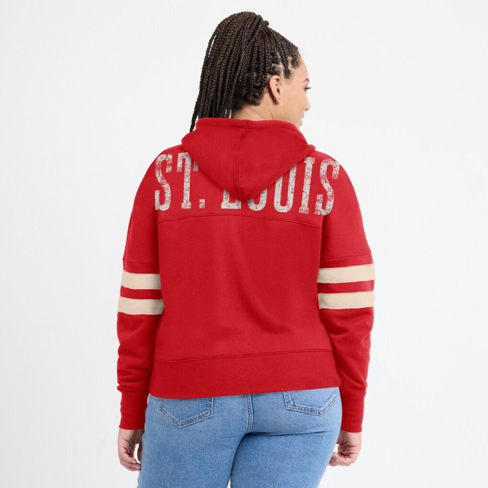 St. Louis Cardinals Fanatics Women's Bold Move Notch Neck High Hip Hoodie Lifestyle