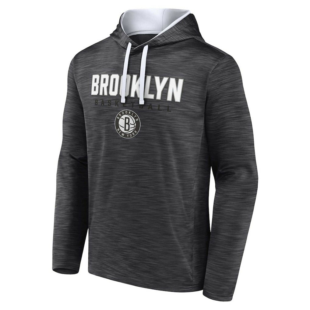 Fanatics - Brooklyn Nets Fast Break Pullover Hoodie - Heather Charcoal