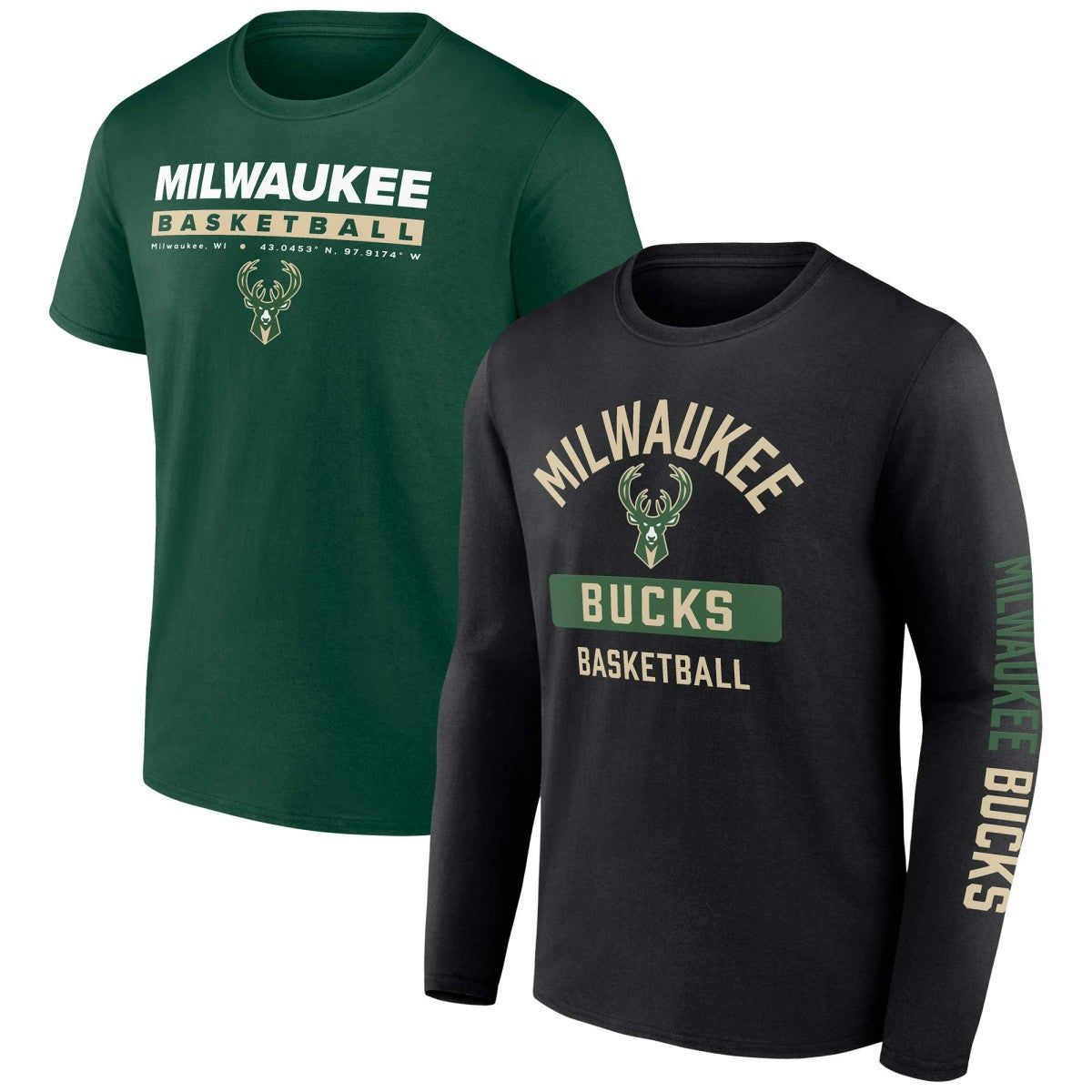 Fanatics - Milwaukee Bucks Two-Pack Just Net Combo Set - Hunter Green/Black