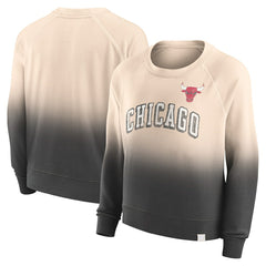 Fanatics - Chicago Bulls Women's Lounge Arch Raglan Pullover Sweatshirt - Tan/Black