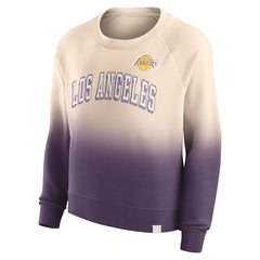 Fanatics - Los Angeles Lakers Women's Lounge Arch Raglan Pullover Sweatshirt - Tan/Purple