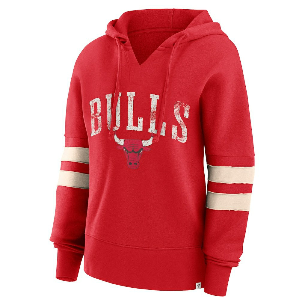 Fanatics - Chicago Bulls Women's Bold Move Dolman V-Neck High Hip Hoodie - Red
