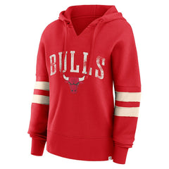 Fanatics - Chicago Bulls Women's Bold Move Dolman V-Neck High Hip Hoodie - Red