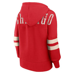 Fanatics - Chicago Bulls Women's Bold Move Dolman V-Neck High Hip Hoodie - Red