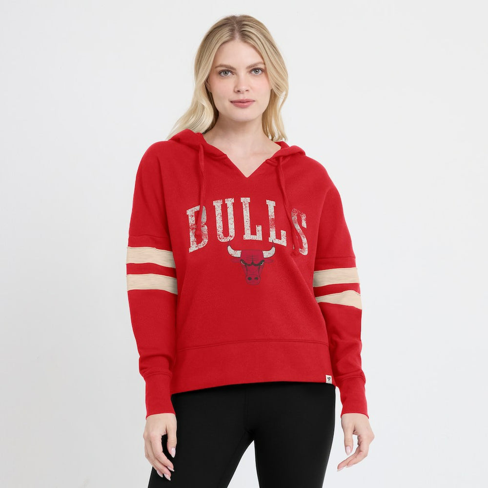 Fanatics - Chicago Bulls Women's Bold Move Dolman V-Neck High Hip Hoodie - Red