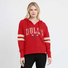 Fanatics - Chicago Bulls Women's Bold Move Dolman V-Neck High Hip Hoodie - Red