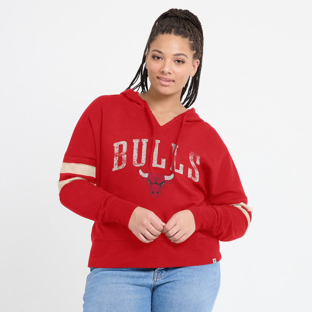 Fanatics - Chicago Bulls Women's Bold Move Dolman V-Neck High Hip Hoodie - Red