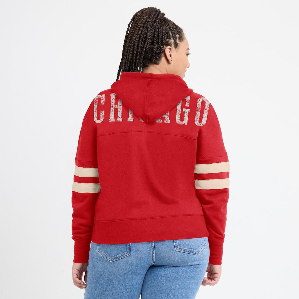 Fanatics - Chicago Bulls Women's Bold Move Dolman V-Neck High Hip Hoodie - Red