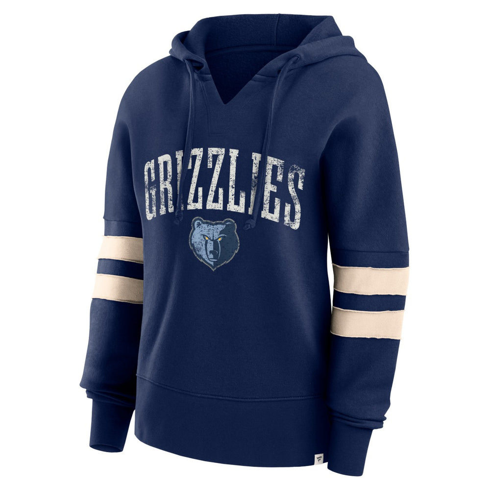 Fanatics - Memphis Grizzlies Women's Bold Move Dolman V-Neck High Hip Hoodie - Navy