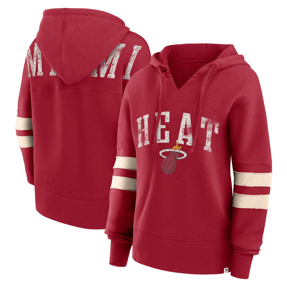 Fanatics - Miami Heat Women's Bold Move Dolman V-Neck High Hip Hoodie - Red