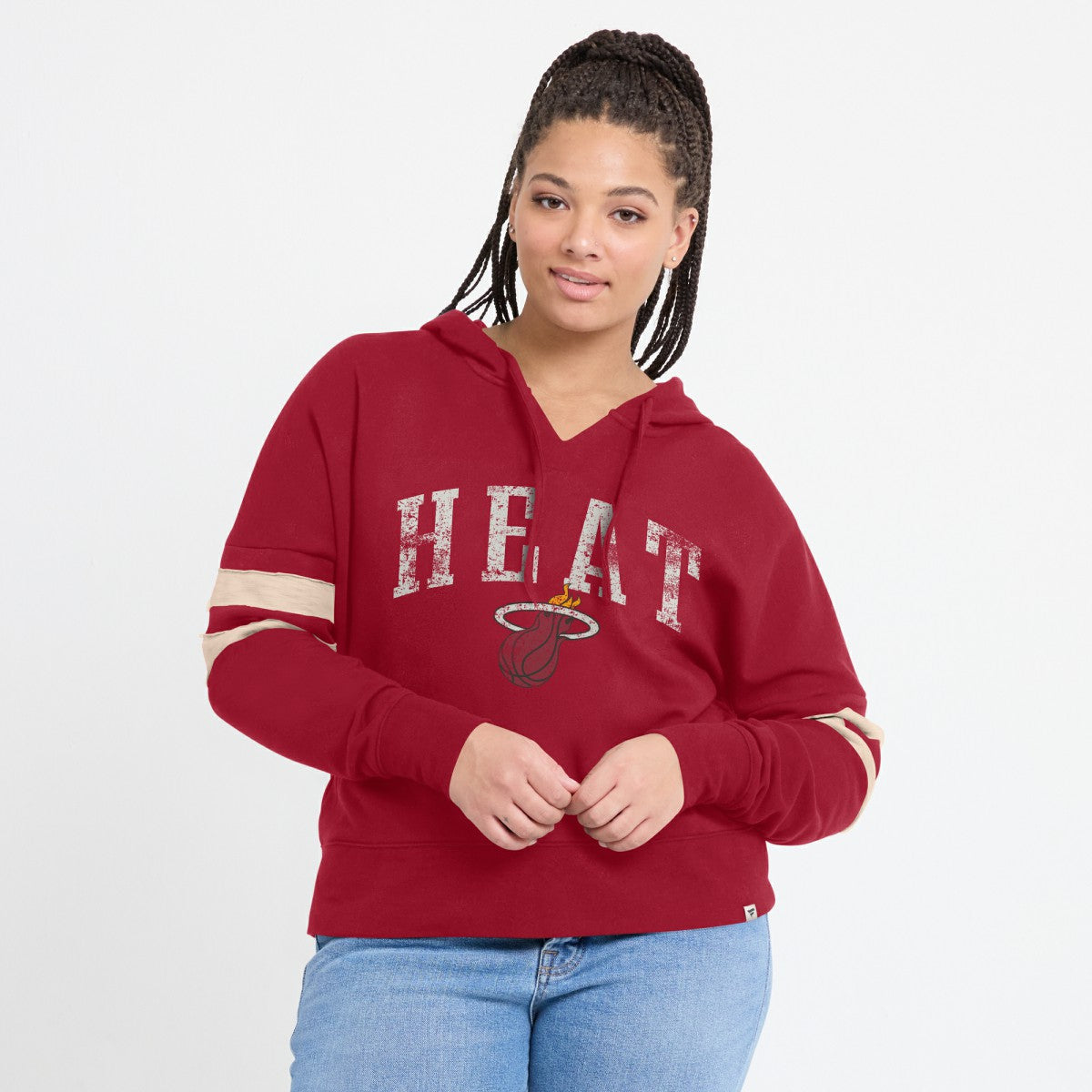 Fanatics - Miami Heat Women's Bold Move Dolman V-Neck High Hip Hoodie - Red