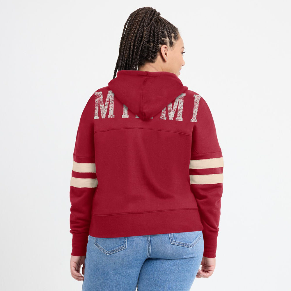 Fanatics - Miami Heat Women's Bold Move Dolman V-Neck High Hip Hoodie - Red