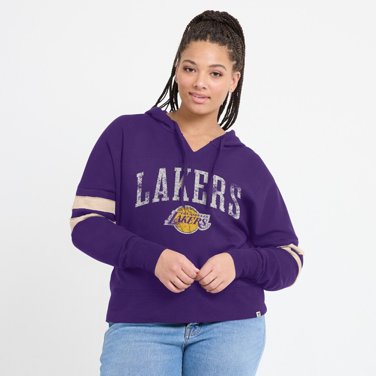 Fanatics - Los Angeles Lakers Women's Bold Move Dolman V-Neck High Hip Hoodie - Purple