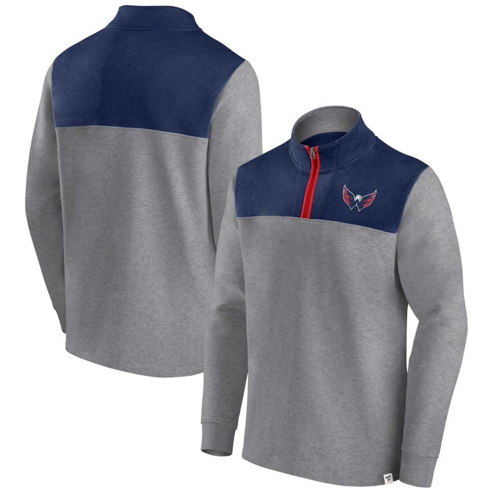 Washington Capitals Fanatics Launch It Quarter-Zip Jacket Heather Gray