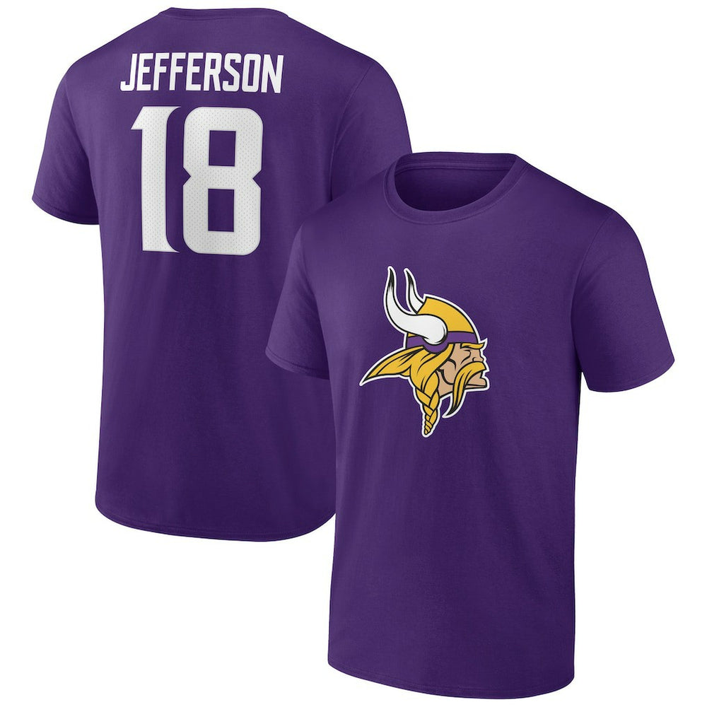 Justin Jefferson Minnesota Vikings Icon Player Name & Number T-Shirt Purple - NFL