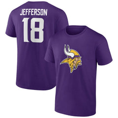 Justin Jefferson Minnesota Vikings Icon Player Name & Number T-Shirt Purple - NFL