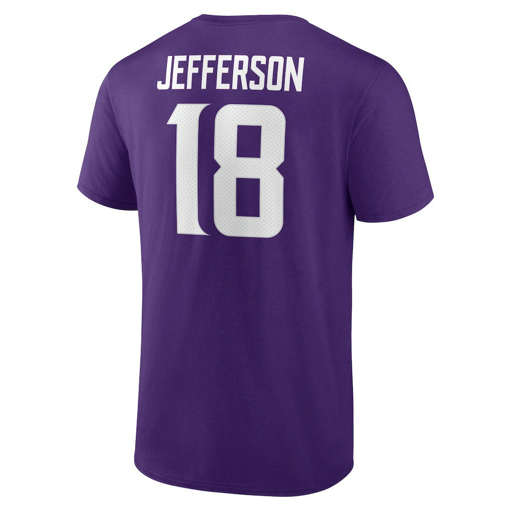 Justin Jefferson Minnesota Vikings Icon Player Name & Number T-Shirt Purple - NFL